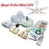 Quạt Trần Brushless  Mini 12V 30W 24in Cánh Sắt