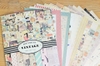 Bộ giấy vintage và sticker trang trí handmade