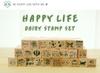 Bộ dấu trang trí handmade HAPPY LIFE
