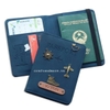 Bao da passport cover xanh navy D2