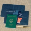 Ví đựng passport holder da thật handmade màu xanh navy