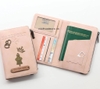 Passport holder có khóa kéo màu hồng pastel cho nữ K6