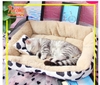 NỆM VUÔNG HỌA TIẾT BÒ SỮA KÈM GỐI CHO CHÓ MÈO
