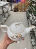 Bộ trà ba chân Công sen chuồn vàng kim