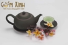 Bộ trà gốm tử sa Tống Phúc Lộc Thọ xanh rêu (Hàng Nghệ Nhân)