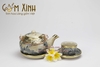 Bộ Nhật men rạn giả cổ bọc đồng