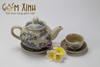 Bộ trà dáng Hồng men rạn giả cổ
