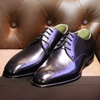 Bespoke Derby Shoes Black With Metal Toe and Signature Name
