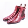 Chelsea Boots Crocodile CL03 Burgundy 46