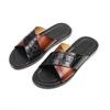 X Leather Sandal Black Crocodile
