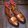 Wingtip Lace Boots Patina