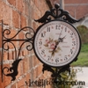 Đồng hồ treo góc tường 2 mặt Vintage Flowers