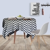 Khăn Trải Bàn Vải Canvas Ziczac Trắng Và Đen