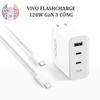 Bộ củ cáp sạc nhanh Vivo FlashCharge 120W GaN 3 cổng chính hãng