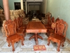 Bộ bàn ghế ăn hoa hồng bàn chữ nhật gỗ hương đá .