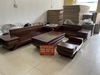 Sofa chân thuyền 2 văng gỗ sồi hàng k4 ván 2p