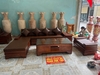 Bộ sofa chân pháo góc L liền gỗ hương đá .