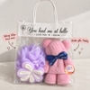 Set Quà Tặng Khăn Gấu Teddy Và Bông Tắm – Nhỏ Xinh, Ý Nghĩa