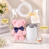Set Quà Tặng Doanh Nghiệp - Khăn Teddy Và Ly Giữ Nhiệt 360ml