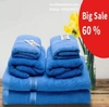 Bộ 6 khăn cotton cao cấp màu xanh blu