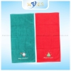 Khăn bông quà tặng Noel màu xanh - Thêu họa tiết