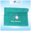 Khăn bông quà tặng Noel màu xanh - Thêu họa tiết