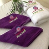 Khăn Spa Thẩm Mỹ Viện màu tím thêu logo