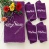 Khăn Spa Thẩm Mỹ Viện màu tím thêu logo
