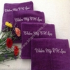 Khăn Spa Thẩm Mỹ Viện màu tím thêu logo