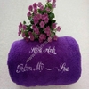 Khăn Spa Thẩm Mỹ Viện màu tím thêu logo