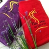 Khăn đắp Body Spa Màu Đỏ tươi (Cotton) Thêu Logo
