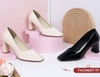 GIÀY CAO GÓT MŨI VUÔNG DA BÓNG THỜI TRANG 9667