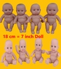 Búp Bê Tái Sinh Nhựa Mềm 18 cm 7 inch mắt 3D  Vinyl Reborn Baby Doll