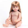 Búp Bê Tái Sinh Thân Nhựa Mềm Mại Bé Gái Ngây Thơ Tóc Nâu 55 cm = 22 inch Reborn Silicon Vinyl Nude Doll PVN5132