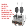 Máy Làm Bánh Kẹp Đơn Công Nghiệp 220V 1400W Waffle Machine