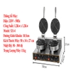 {Đủ Mẫu} Máy Làm Bánh Kẹp Đơn Công Nghiệp 220V 1400W Waffle Machine