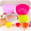 Bộ 10 món nhà bếp Đa Năng tiện dụng: Thau, rổ, rây bột, Muỗng đo lường...Rainbow Bowl  - 10 pcs Set Sweet Color Mixing Bowl Plastic