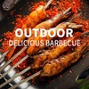 Bộ 10 Cây Xiên Que Nướng Thịt _ Nướng BBQ Bằng Thép Không Gỉ Tay Cầm Gỗ Cách Nhiệt Chống Trượt