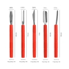 Bộ 5 Món Màu Đỏ Dao Khắc Dụng Cụ Cắt Tỉa Hoa Quả Inox Cao Cấp Carving Knife PVN6014