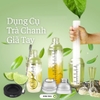 Bộ Dụng Cụ Pha Chế Trà Chanh Dầm, Chanh Giã Tay Hot Nhất 2023 Shaker 1000ml Nhựa 4 Mảnh + Chày Bar Nhựa 40 cm PVN5339