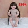 Búp Bê Tái Sinh Thân Gòn BZDOLL Tóc Dài Mắt Xanh 55 cm 22 inch Reborn Vinyl Doll  PVN3404