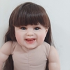 Búp Bê Tái Sinh Thân Gòn BZDOLL Tóc Dài Mắt Xanh 55 cm 22 inch Reborn Vinyl Doll  PVN3404