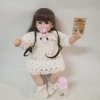 Búp Bê Tái Sinh Thân Gòn KEIUMI Môi Cong Tóc Dài Bộ Len Trắng 50 cm 20 inch Reborn Vinyl Doll PVN4510