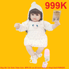 Búp Bê Tái Sinh Thân Gòn KEIUMI Môi Cong Tóc Dài Bộ Len Trắng 50 cm 20 inch Reborn Vinyl Doll PVN4510