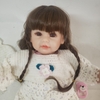 Búp Bê Tái Sinh Thân Gòn KEIUMI Môi Cong Tóc Dài Bộ Len Trắng 50 cm 20 inch Reborn Vinyl Doll PVN4510