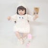 Búp Bê Tái Sinh Thân Gòn KEIUMI Môi Cong Tóc Dài Bộ Len Trắng 50 cm 20 inch Reborn Vinyl Doll PVN4510