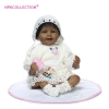 Búp Bê Tái Sinh Thân Gòn Mềm Mại Em Bé Châu Phi 2 Răng 55 cm = 22 inch NPK Reborn Vinyl Doll PVN4447