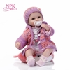 Búp Bê Tái Sinh Thân Gòn Mềm Mại Mắt 3D Áo Len Cao Cấp NPK 16 inch 40 cm Reborn Vinyl Doll PVN4367