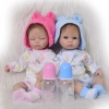 Búp Bê Tái Sinh Thân Gòn Mềm Mại Mắt 3D Áo Xanh NPK 16 inch 40 cm Open Eyse Reborn Vinyl Doll PVN4369