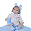 Búp Bê Tái Sinh Thân Gòn Mềm Mại Mắt 3D Áo Xanh NPK 16 inch 40 cm Open Eyse Reborn Vinyl Doll PVN4369